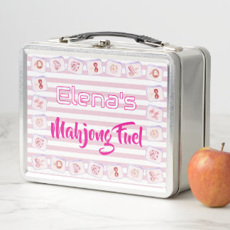 Custom Preppy Pink Stripes Mahjong Fuel Gift