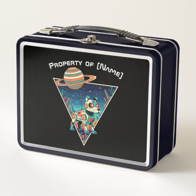 Custom Property of [Name] Robot Dog Lunch Box (Anverso)