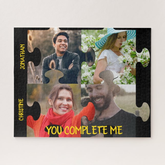 Custom puzzle piece photo You complete me couple (Horizontal)