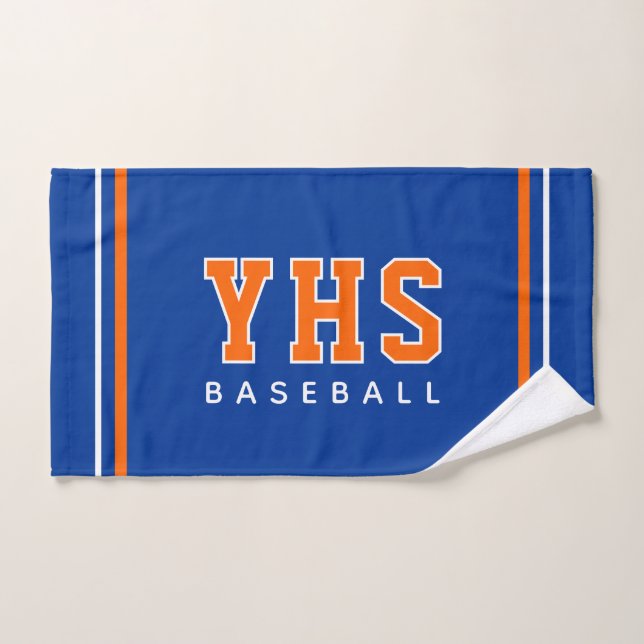 Custom School Initials Baseball Team Sports (Toalla de mano)