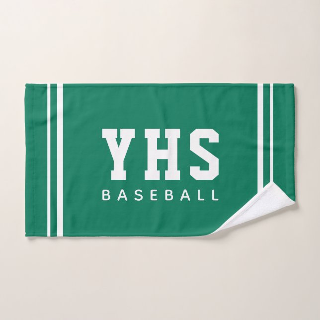 Custom School Initials Baseball Team Sports (Toalla de mano)
