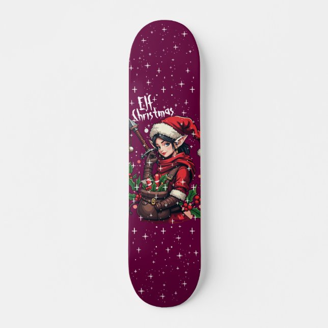 Custom Skateboard Deck - "Elf Christmas" (Anverso )