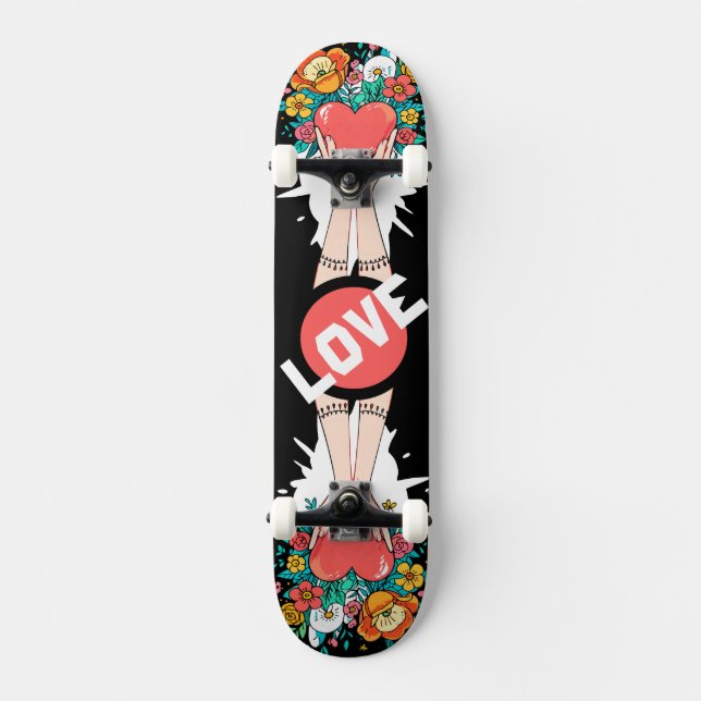 Custom Skateboard Deck - "Hands with Heart" (Anverso)