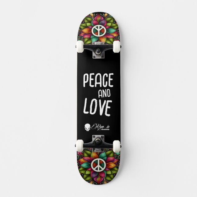 Custom Skateboard Deck - "Peace and Love" (Anverso)