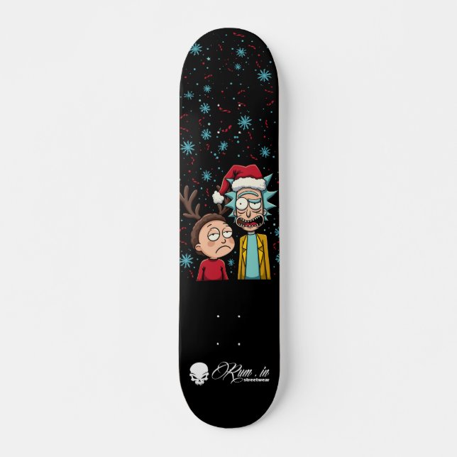 Custom Skateboard Deck - "Rick and Morty Christmas (Anverso )