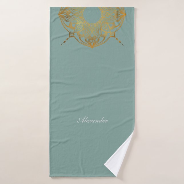 Custom Soft Green Elegance (Toalla de baño)