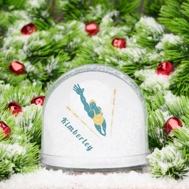 Custom Swimmer Snow Globe Gift (Navidad)
