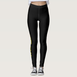 Custom Text Black Leggings for Stylish Comfort