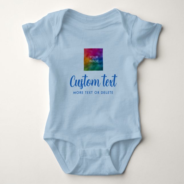 Custom Text Photo Unisex Jersey One-Pieces Boy (Anverso)