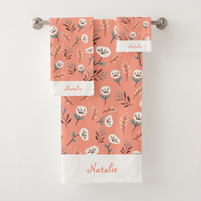 Custom Towels with White Poppies (In situ)