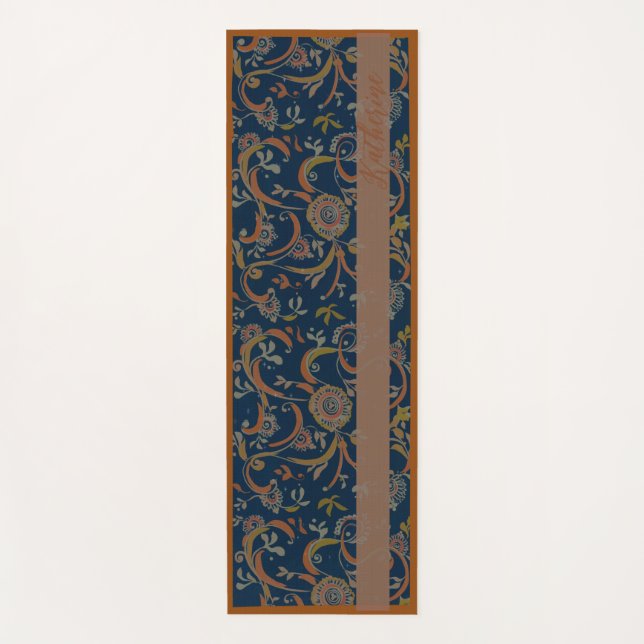 CUSTOM Tumeric + Ginger Swirl Motif Yoga Mat (Anverso)