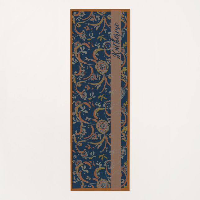 CUSTOM Tumeric + Ginger Swirl Motif Yoga Mat (Anverso)