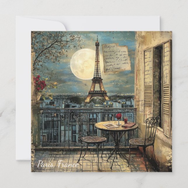 Custom Vintage Paris Eiffel Tower Romantic Art (Anverso)