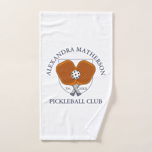 Custom White Pickleball Club Player Team Sports (Toalla de mano)