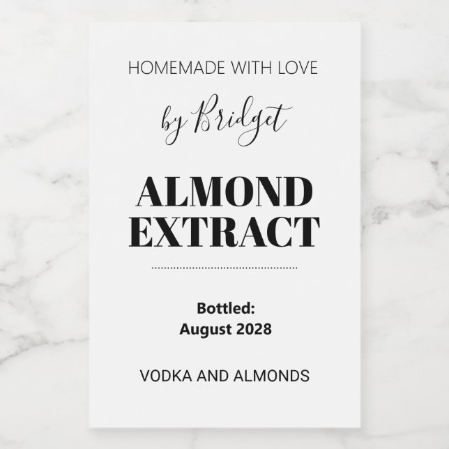 Customizable Almond Extract Label (Etiqueta única)
