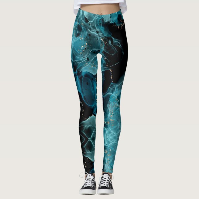 Customizable Black and Blue Leggings (Anverso)