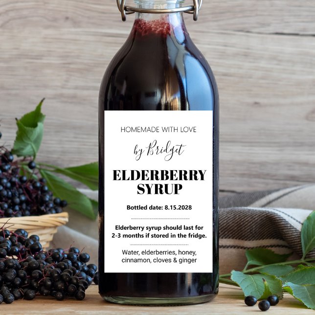Customizable Elderberry Syrup Label ZEB_01trA (Subido por el creador)