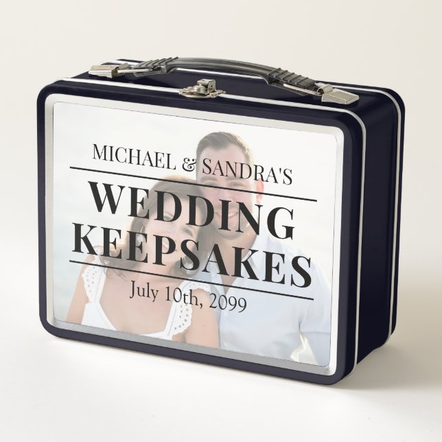 Customizable Photo Wedding Keepsakes Metallic Box (Anverso)