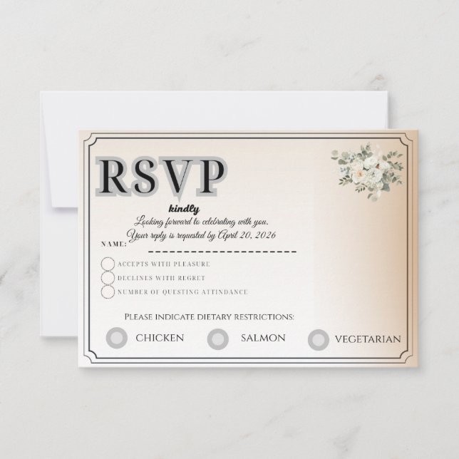 Customizable RSVP Card | Track Guest Attendance (Anverso)