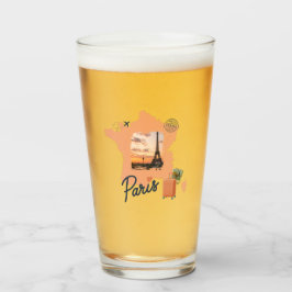 Customizable Travel Themed Paris Drinking Glass