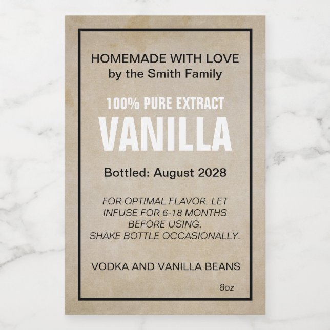 Customizable Vanilla Extract Label ZVE_07b (Etiqueta única)