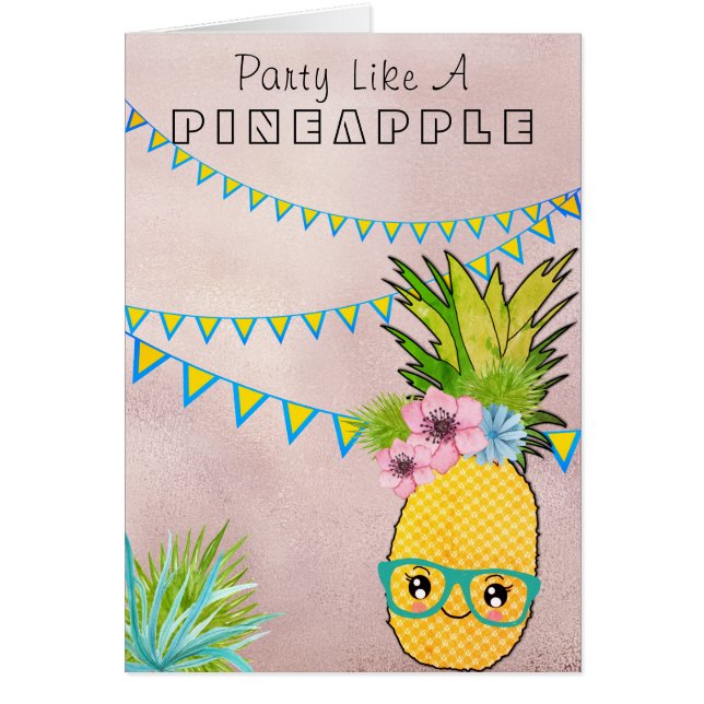 CustomText/ Rosa Fiesta de oro Pineapple Kawaii Be (Frente)