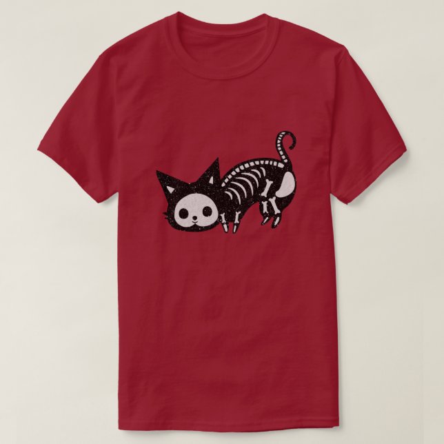 Cústuma de esqueleto Camiseta Purpurina Kitty Hall (Diseño del anverso)