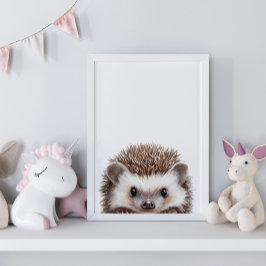 Cuta acuarela Bebé Hedgehog Decoración de guarderí