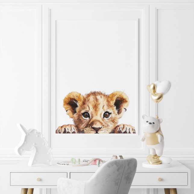 Cuta acuarela Bebé León Decoración de guardería (Cute Watercolor Baby Lion Nursery Decor)