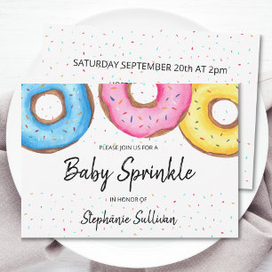 Cuta acuarela Donuts Invitación a la rociada del b
