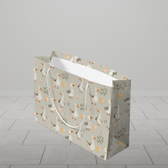 Cuta acuarela Geese Gran Bolsa de Regalo (Subido por el creador)