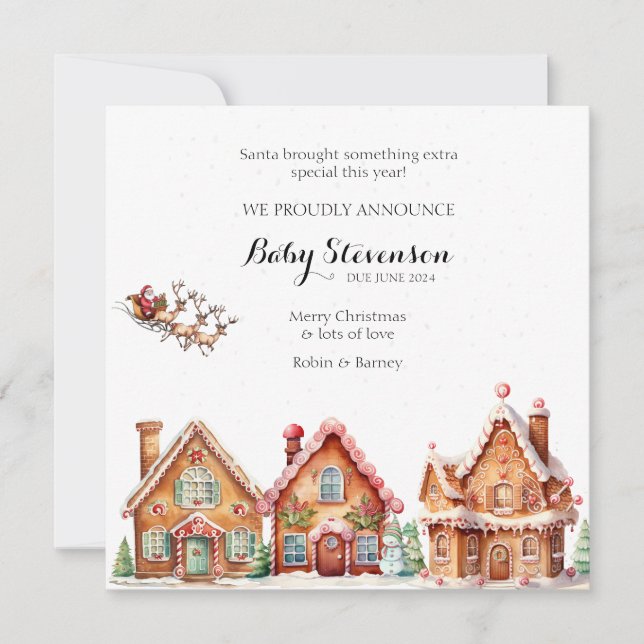 Cuta acuarela santa invitación de embarazo (Anverso)