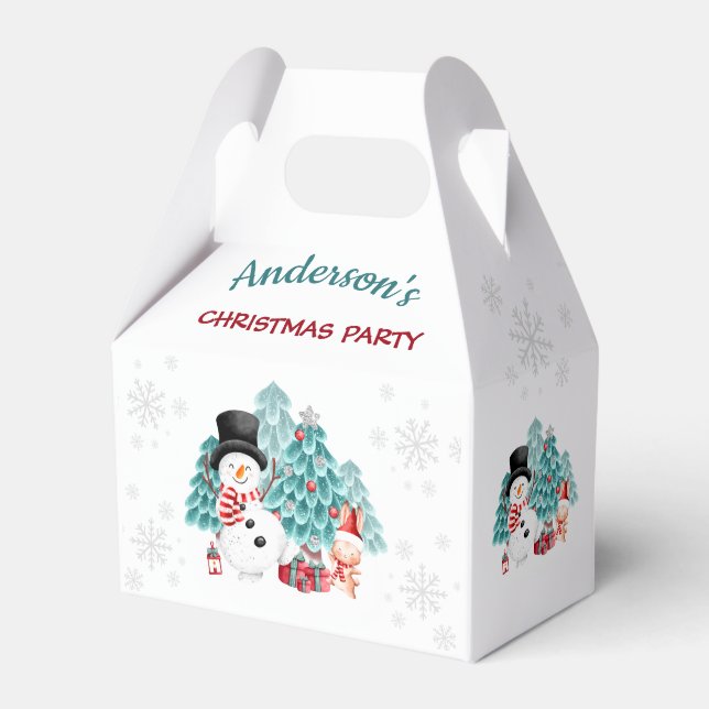 Cuta caja de favores del partido Navidades de Snow (Front Side)