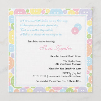 Cuta como botón Gemela invitación Baby Shower