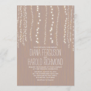 Cuta cuerda rústica de las invitaciones de boda de
