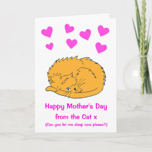 Cuta de la tarjeta de Día de la Madre para gatos q