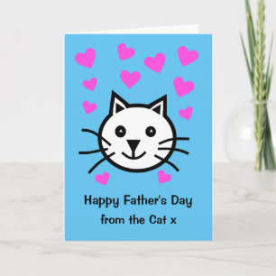 Cuta de la tarjeta del día del padre del gato