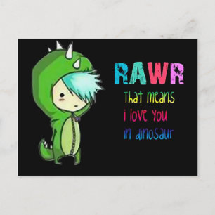 Cuta graciosa tarjeta postal de dinosaurio para ni