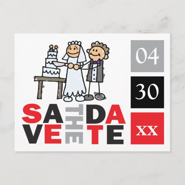 Cuta Guardar La Tarjeta De Fechas Cortar Boda Past (Anverso)