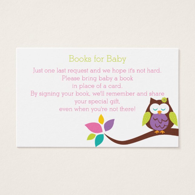 Cuta OWL en una sucursal Baby Shower SOLICITUD DE  (Anverso)