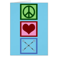 Cuta Peace Love Baton Twirling Blue Card