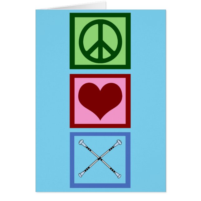 Cuta Peace Love Baton Twirling Blue Card (Frente)