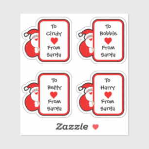 Cuta Personalizada De Los Pegatinas De Santa