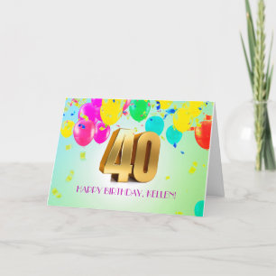 Cuta, Personalizado 40.ª tarjeta de cumpleaños
