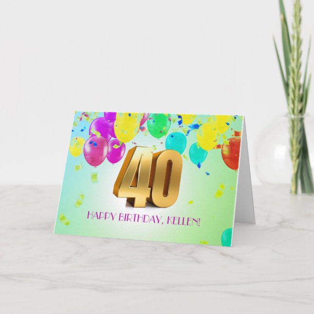 Cuta, Personalizado 40.ª tarjeta de cumpleaños (Anverso)