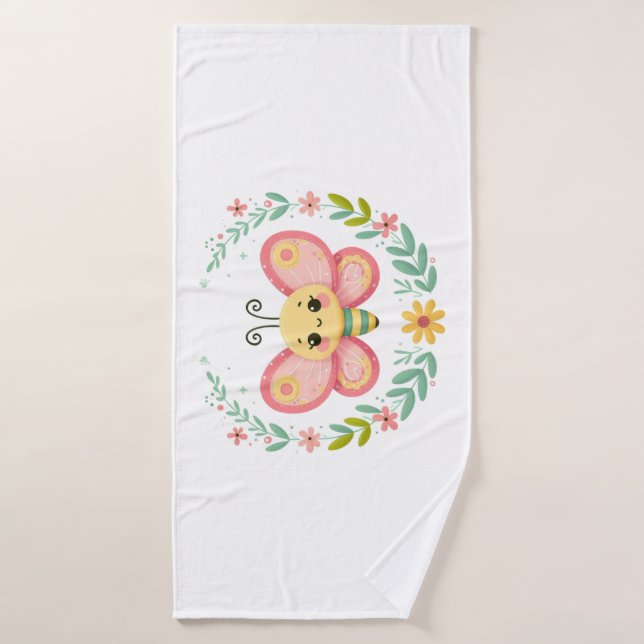 Cuta, primavera/mariposa (Toalla de baño)