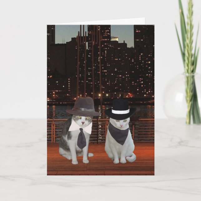 Cuta tarjeta de aniversario de Personalizable (Anverso)