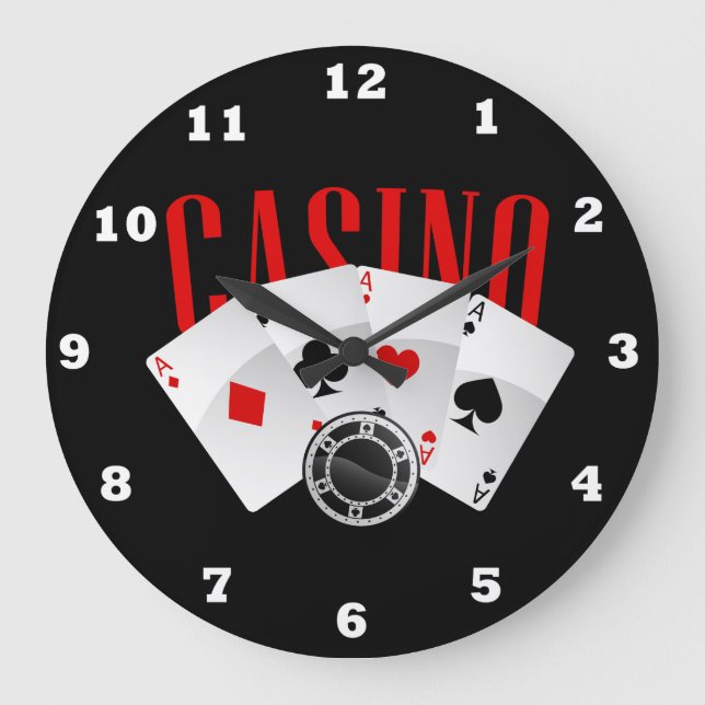 Cuta tarjeta de casino fichas Gameroom reloj de de (Anverso)