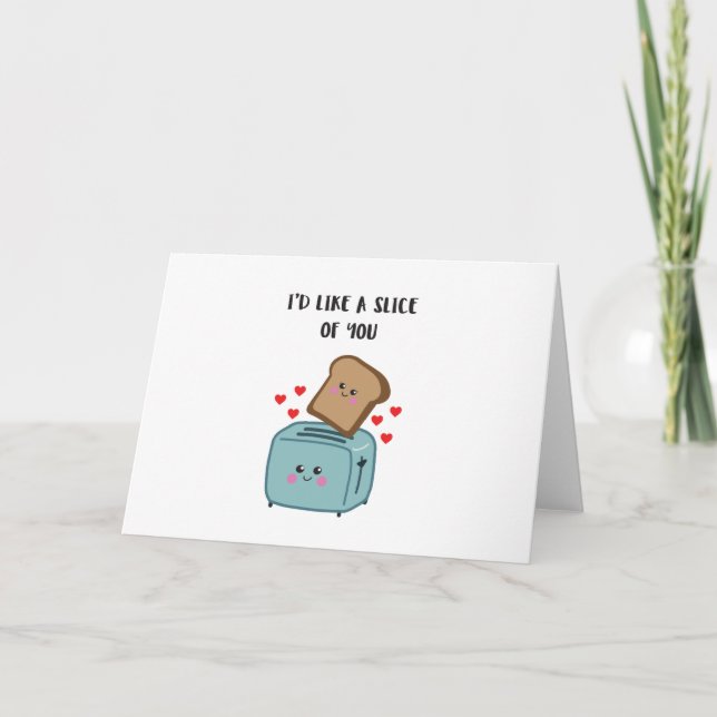 Cuta tarjeta de felicitación 'Me gustaría un trozo (Anverso)