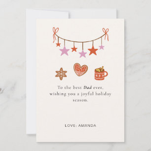 Cuta tarjeta de Navidad personalizada para padre